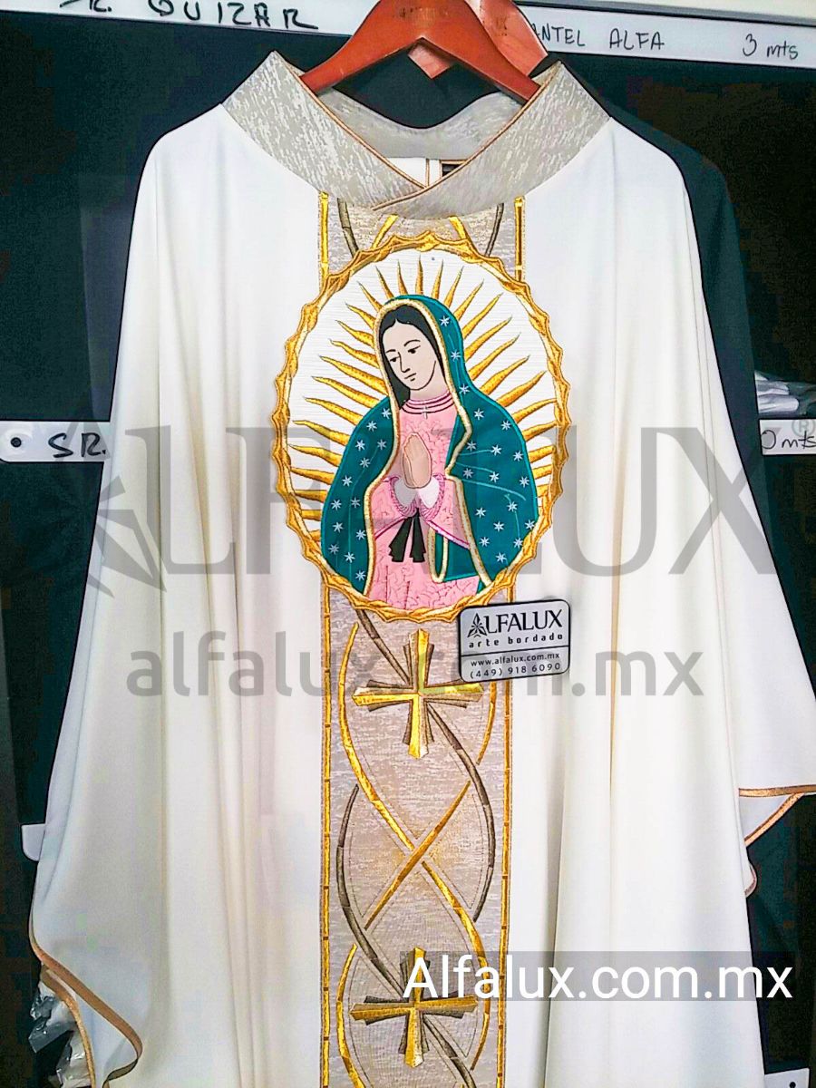 13 REINO BRONCE Brocado Medallon Virgen